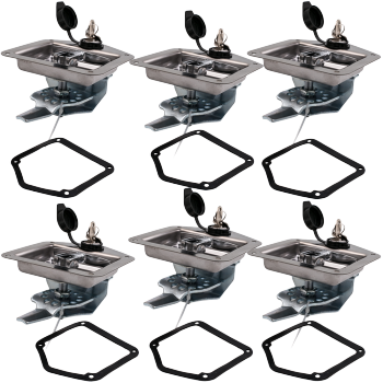 6x Folding T Handle Lock Flush Mount Tool Box Camper Trailer Stainless Steel